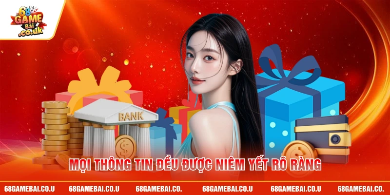 Mọi thông tin đều được niêm yết rõ ràng