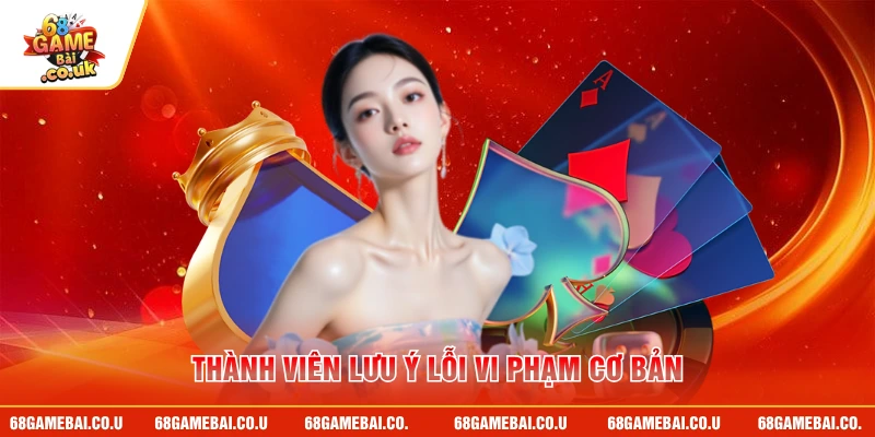 Thành viên lưu ý lỗi vi phạm cơ bản